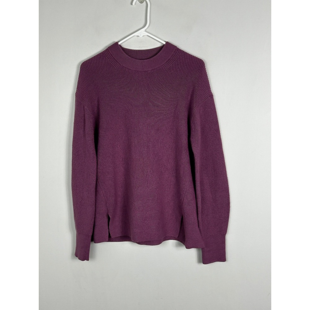 Lululemon Merino Wool Blend Ribbed Crewneck Sweater Dusty Purple Womens Medium 8 - Picture 12 of 12